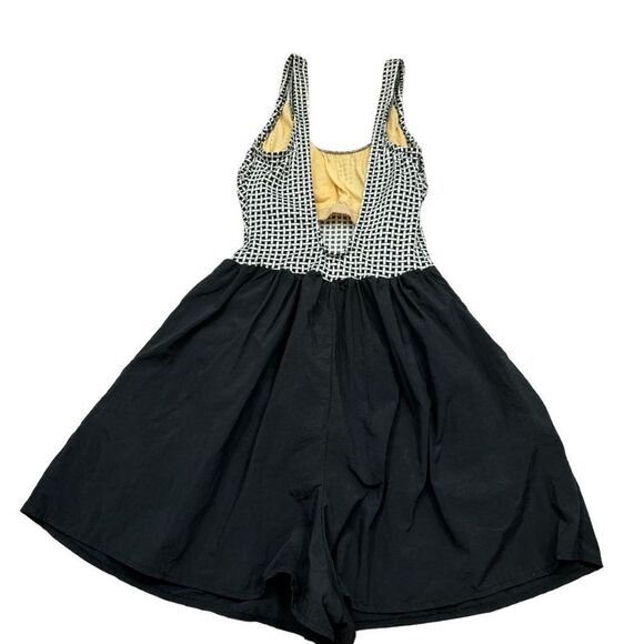 Mainstream Vintage 70s Gingham Open Back Stretch Romper Swimsuit Size 8 - Picture 8 of 14